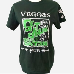 Get Drunk Hail Satan Veggas Pub Milwaukee Wisconsin T Shirt Size S